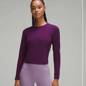 Lululemon All It Takes Nulu Long Sleeve Shirt size 8 Dramatic Magenta